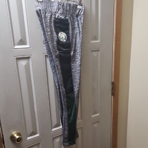 Milwaukee Bucks Womens NBA Medium Gray and Black Leggings